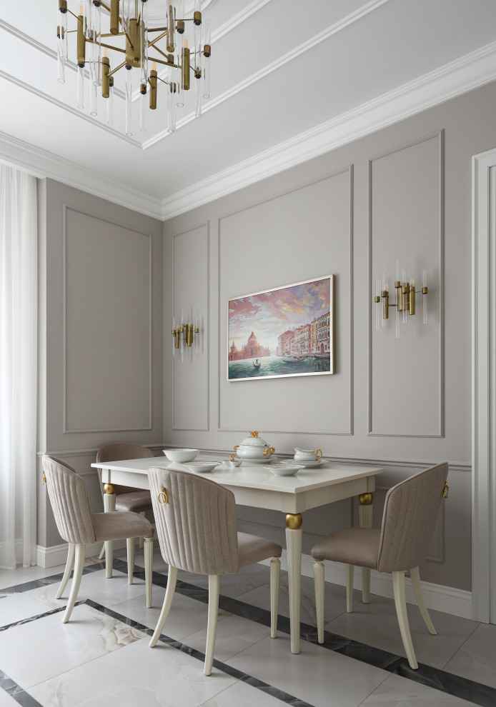 Реализованный дизайн-проект квартиры 90 кв.м.в стиле неоклассика