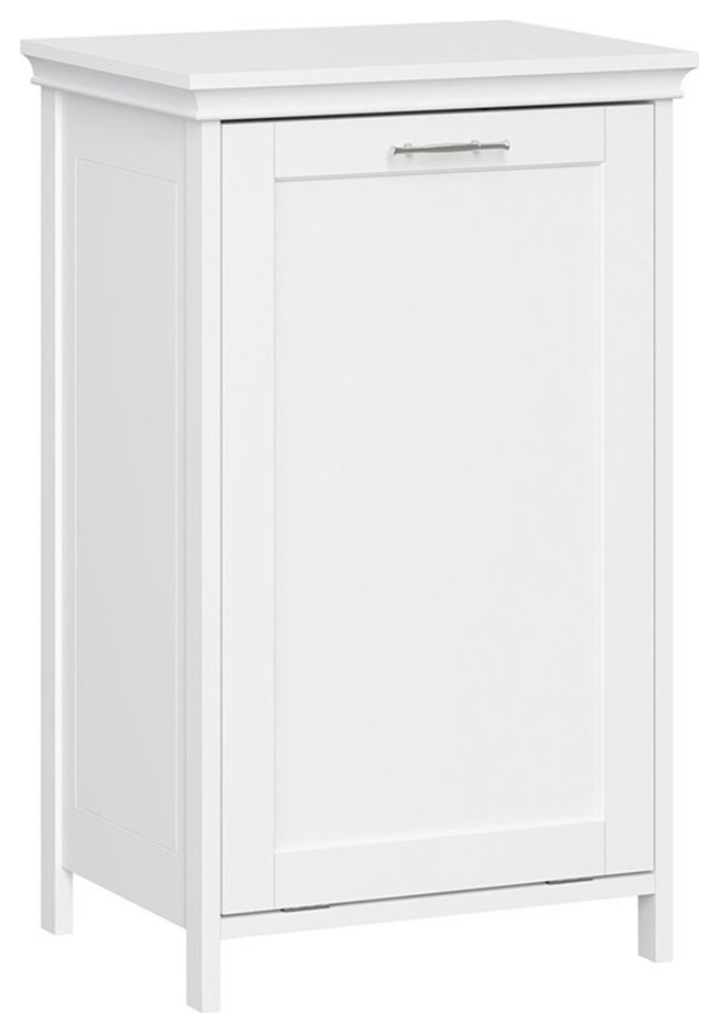 RiverRidge Somerset Transitional Wood TiltOut Laundry Hamper in White Transitional Hampers