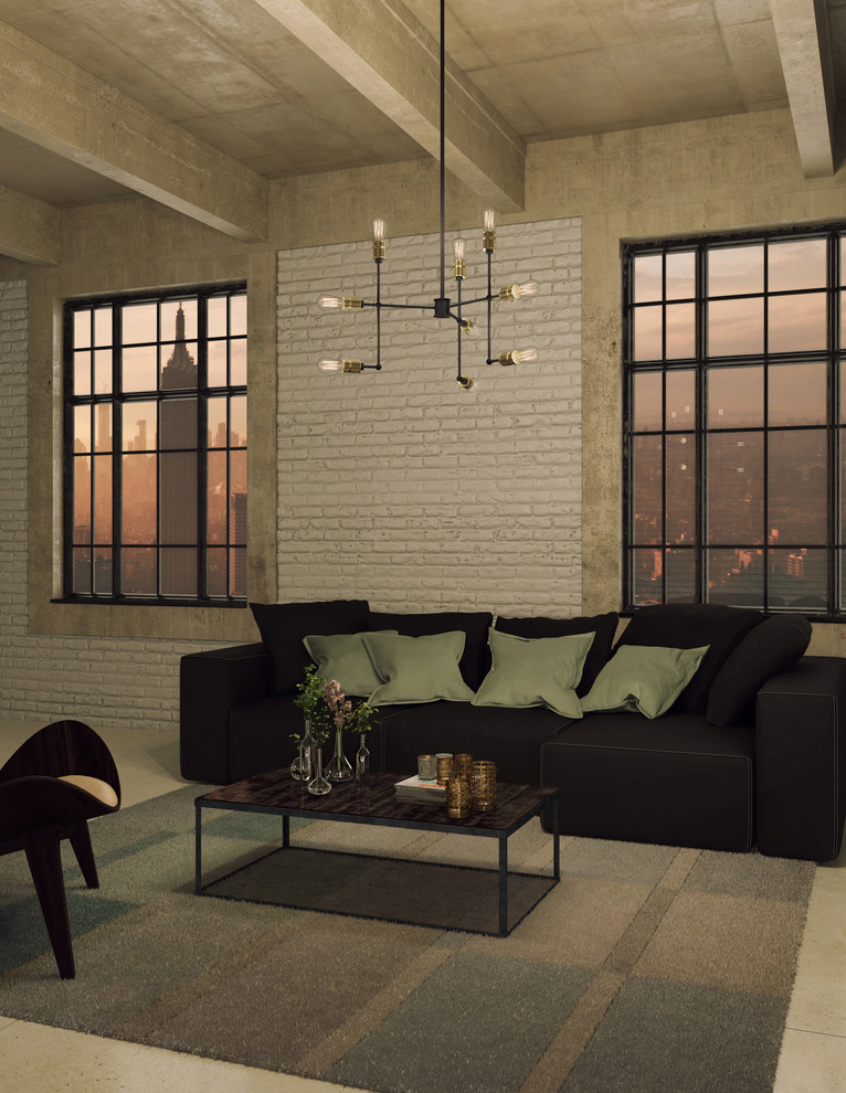 Inspiration for an industrial living room in Burlington.
