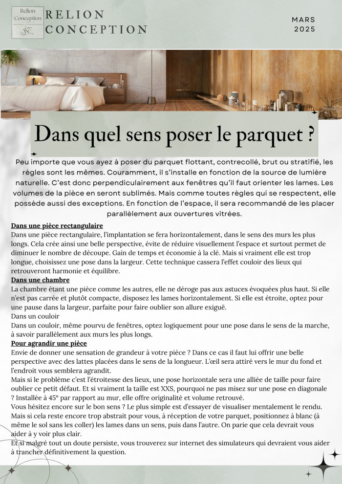 Dans quel sens poser le parquet