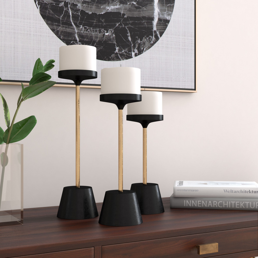 Percy 3Piece Metal Candle Holders Transitional Candleholders by