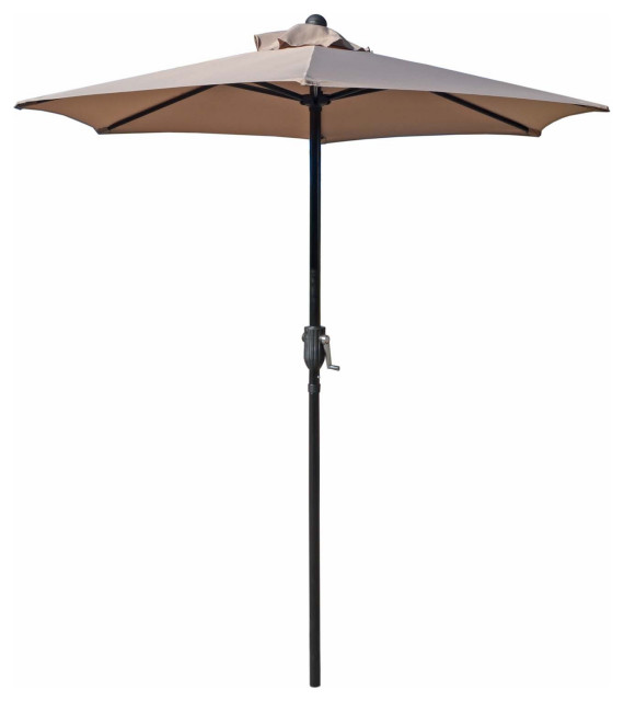 Metal Patio Umbrella With Crank Taupe 6 5 Contemporary Outdoor Umbrellas By Pier Surplus Houzz Metal Patio Umbrella With Crank Taupe, 13 Ft Patio Umbrella With Crank