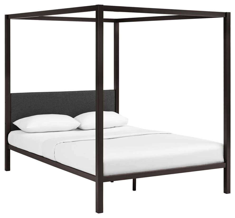 Raina Queen Canopy Steel Bed Frame Transitional Canopy Beds by Modway Houzz