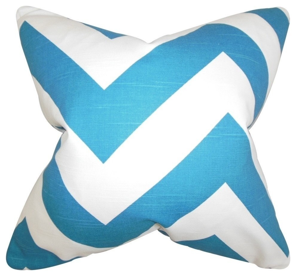 Eir Zigzag Pillow, Blue 20"x20"
