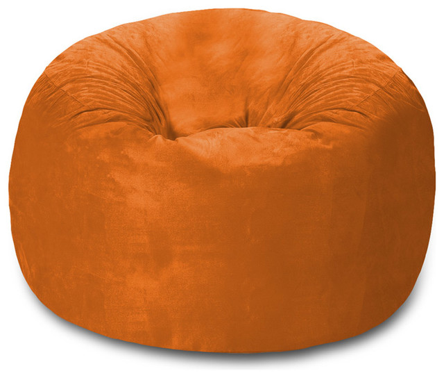 4' Comfy Sack Memory Foam Bean Bag Chair, Tangerine Micro Suede