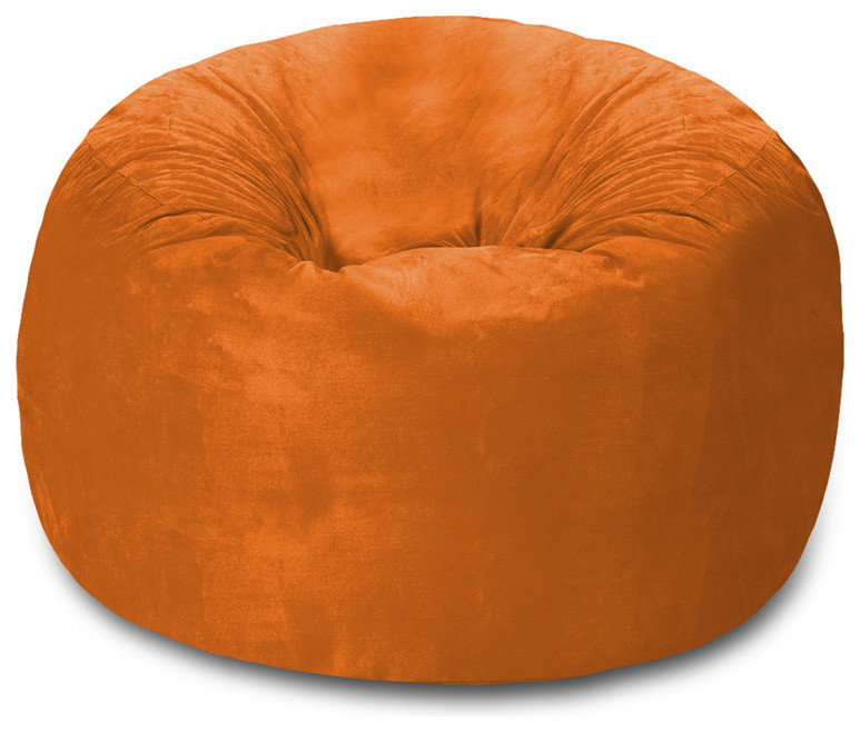 4' Comfy Sack Memory Foam Bean Bag Chair, Tangerine Micro Suede
