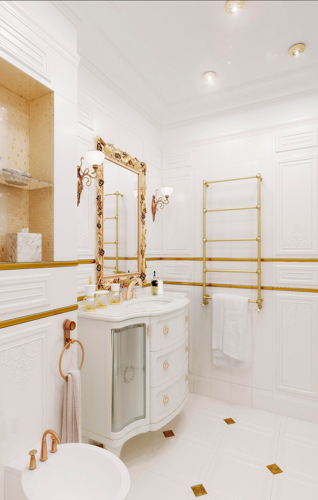 Классический интерьер с элементами греческого стиля