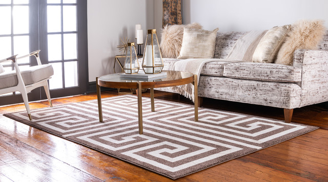 Large Greek Key Looking Rug Unique Loom Greek Key Athens Area Rug, 5'x8' - Contemporary - Area Rugs ...