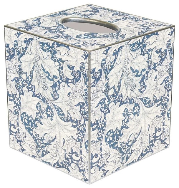 TB658-Wedgewood Blue Floral Tissue Box Cover