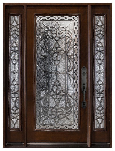 Right Hand In Swing Single Entry Door With 2 Side Lights M577 Entry Door With 2 Side Lights M577