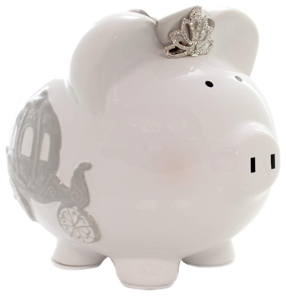 Bank Cinderella Piggy Bank Ceramic Princess Tiara Crown Diamond 36902