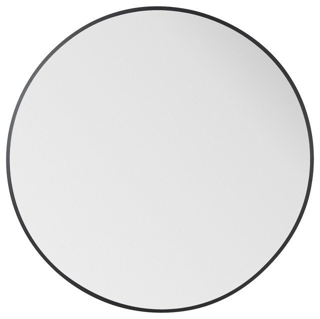 30 inch Round Wall Mounted Bathroom Vanity Mirror with Matte Black