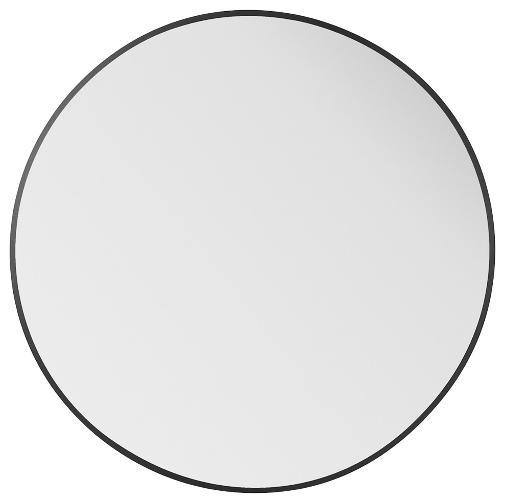 30 inch Round Wall Mounted Bathroom Vanity Mirror with Matte Black