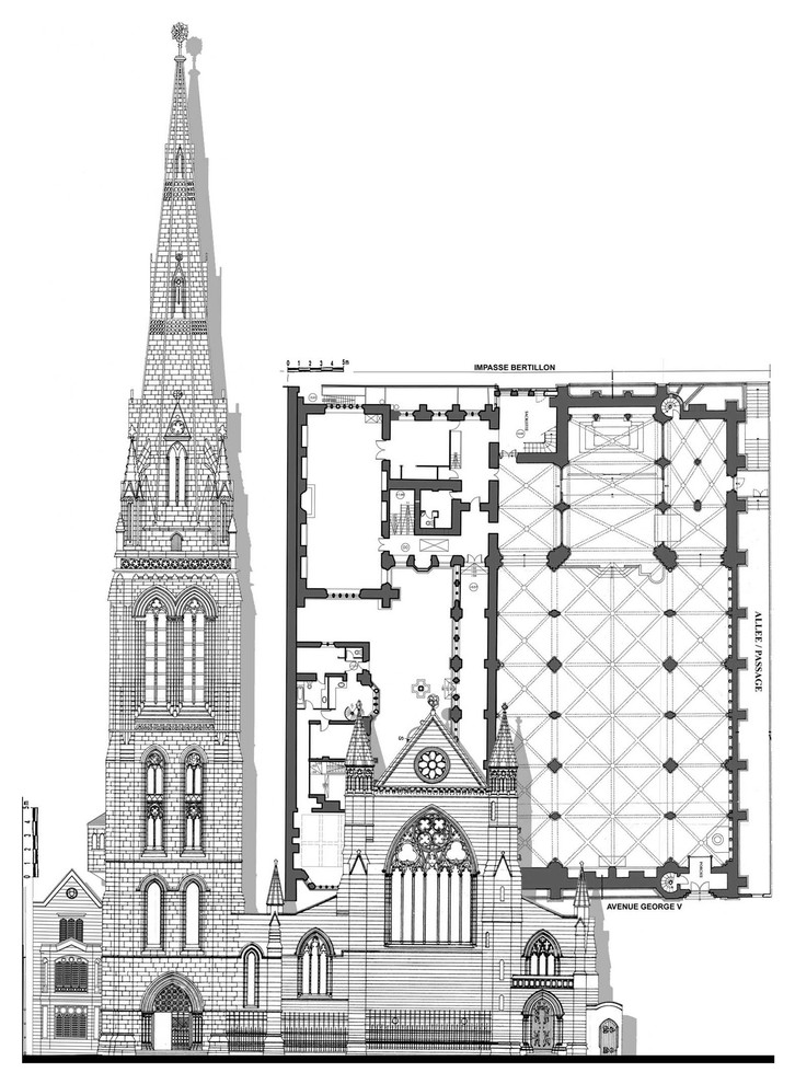 Restauration Av. George V - Cathédrale Américaine de la Sainte Trinité