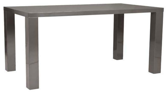 Eurostyle Abby Rectangular Leg Dining Table in Gray Lacquer