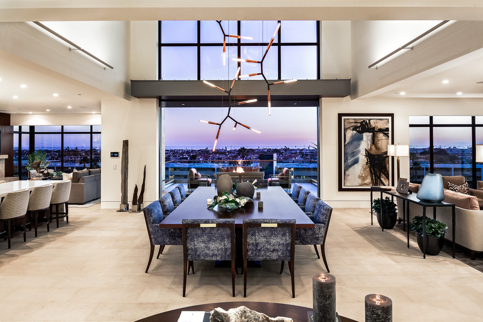 Photo of a large contemporary dining room in Orange County.