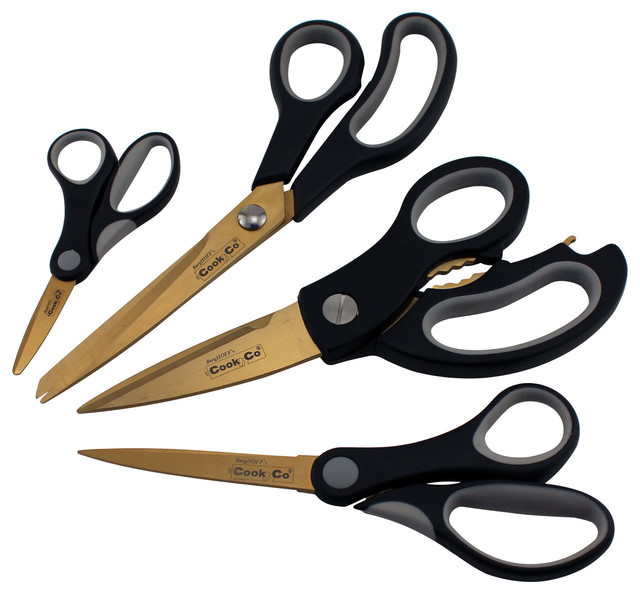 Studio Gold Series Ti 4Piece Scissors Set Contemporary Kitchen Shears by BergHOFF