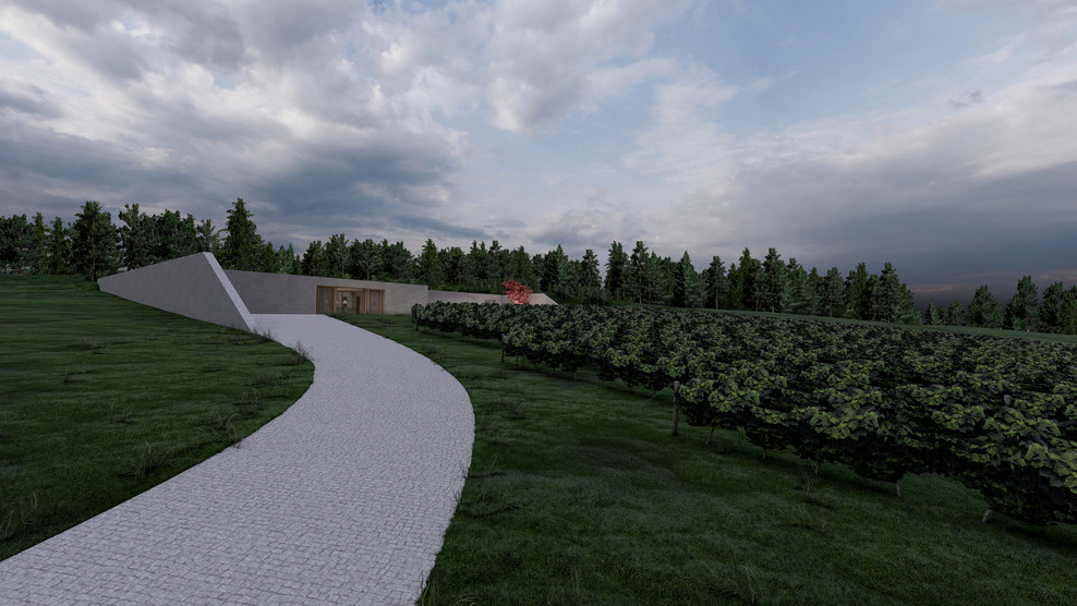 Großes, Einstöckiges Modernes Haus mit Putzfassade, grauer Fassadenfarbe und Flachdach in Sonstige