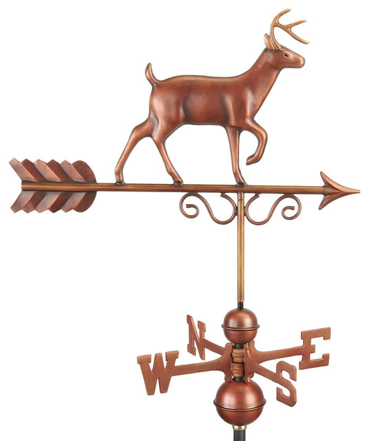 Proud Buck Weathervane, Pure Copper Hand Finished Bronze Patina