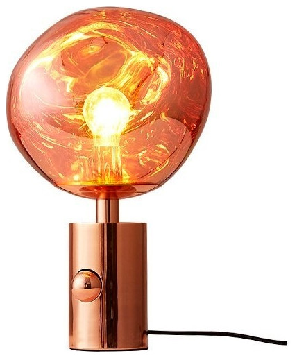 Lava Stone LED Lights Dimmable Room Decor Table Lamp, Rose Gold, H16.9"