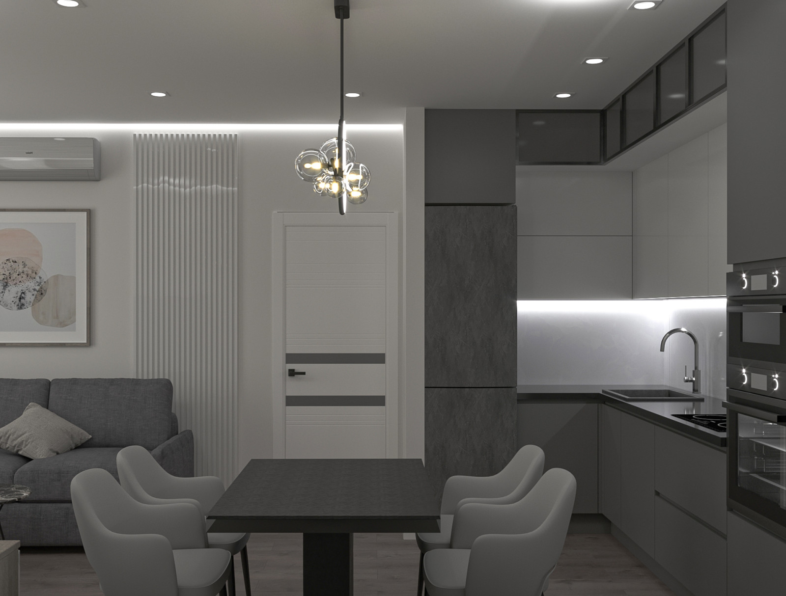 трехкомнатная квартира в современном стиле