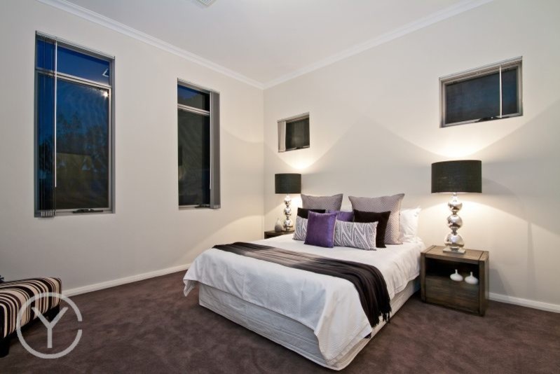 Design ideas for a contemporary bedroom in Perth.