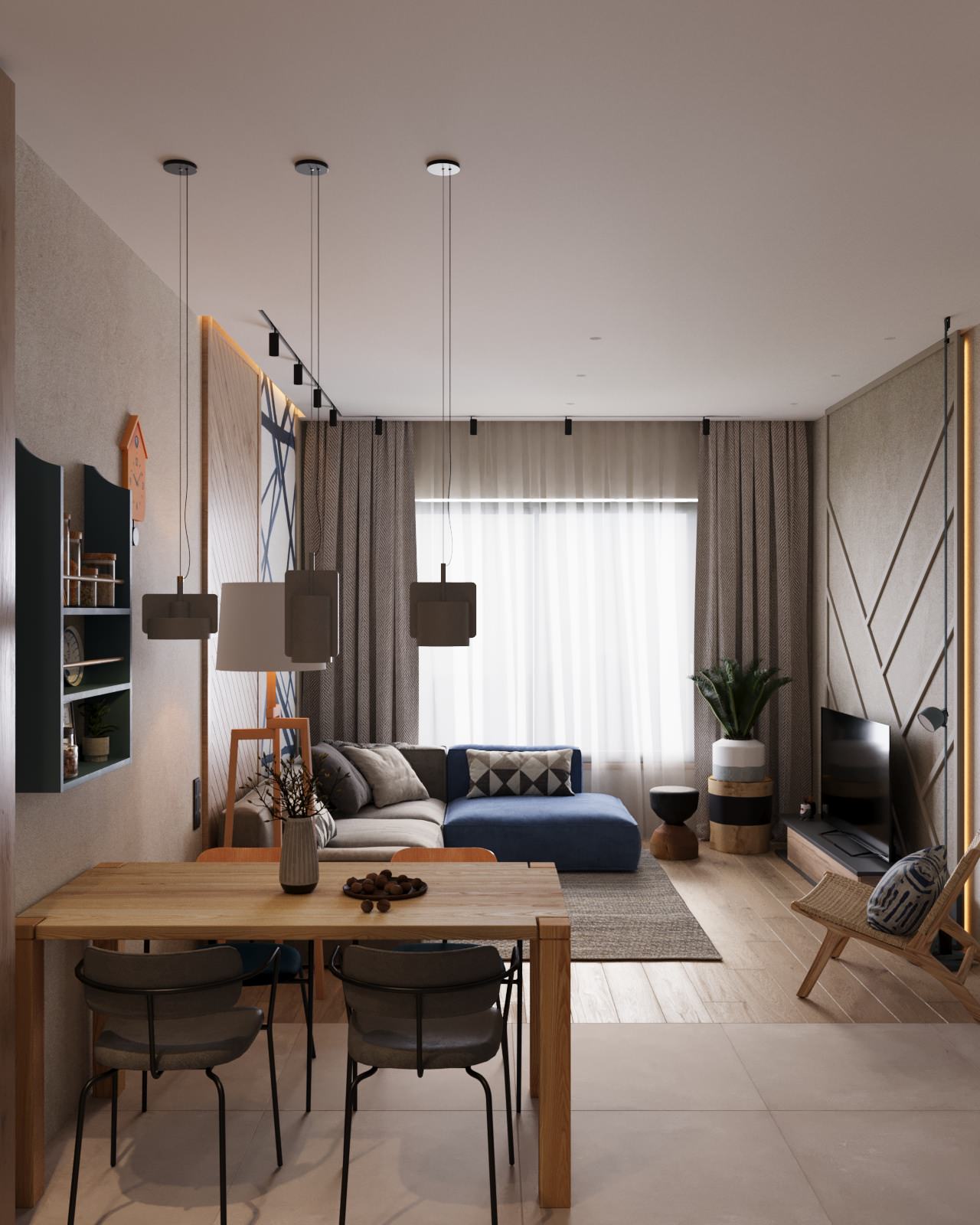 Проект однокомнатной квартиры в Санкт-Петербурге, очень самобытный