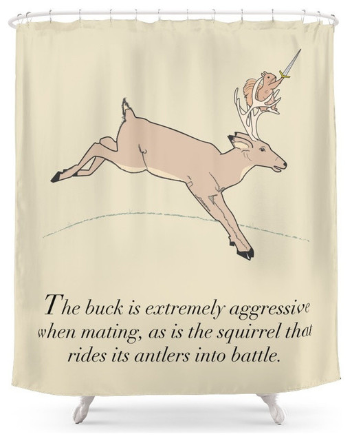The Buck And The Squirrel Shower Curtain Contemporary Shower