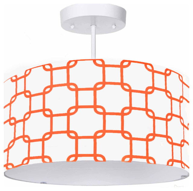Orange Links 3Light Fixture Contemporary Kids Ceiling Lighting