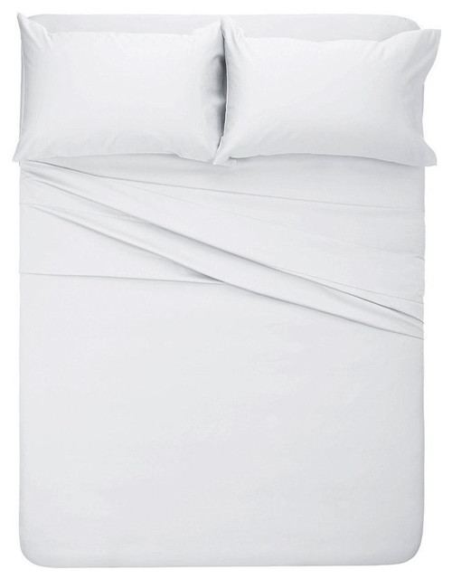 600TC Solid 100 Cotton 1Piece Fitted Sheet 15" Deep Solid and Stripe