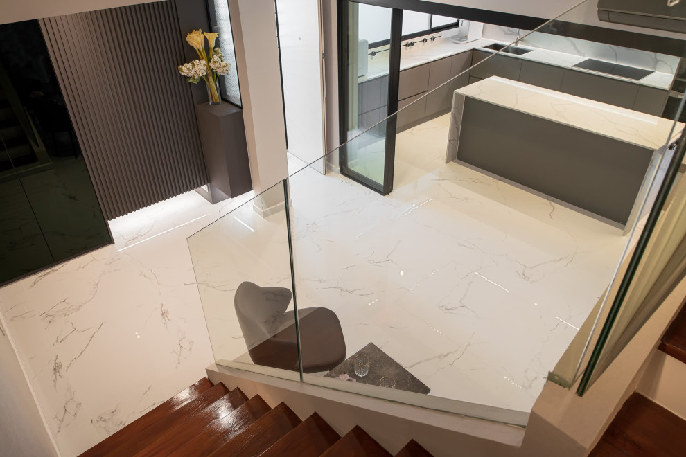 Contemporary staircase in Singapore.