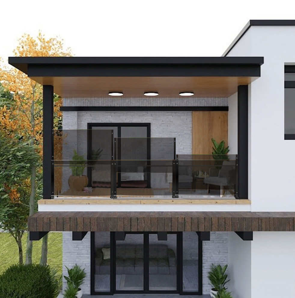 Design ideas for a midcentury balcony in Other.