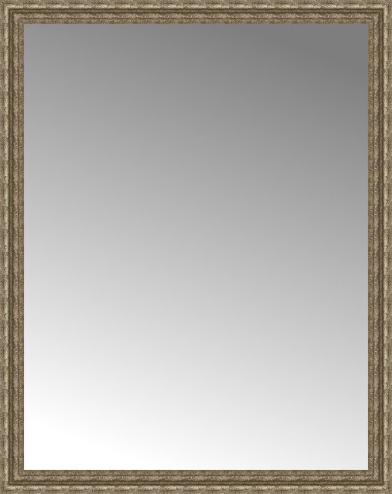 43"x54" Custom Framed Mirror, Distressed Silver