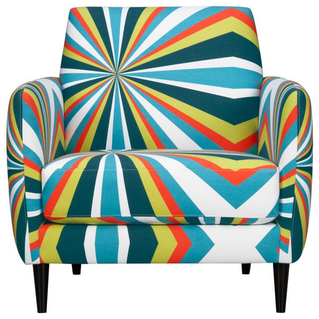 Colored Fabric Upholstery Contemporary Club Chair