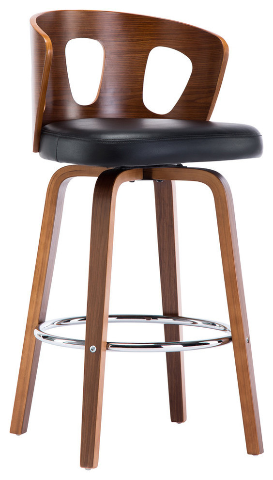 IN STOCK: Mid-Century Modern Swivel Barstool, 26" Seat Height