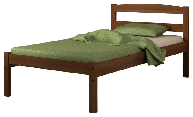 Donco Kids Econo Slat Bed With Rollout Trundle, Light Espresso, Twin