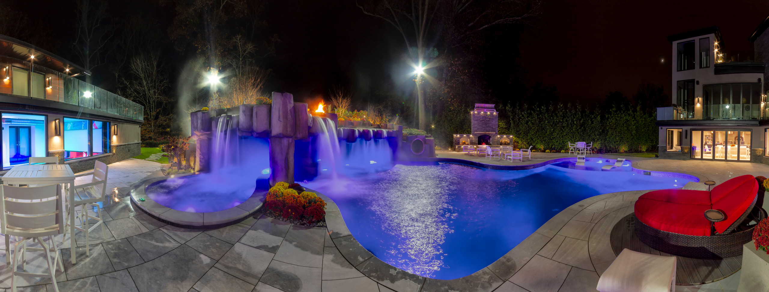 Backyard patio and lighting