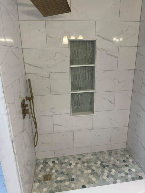 Shower with Pop of Color