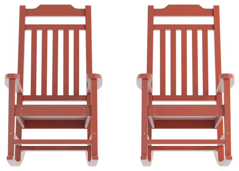 2PK Red Wood Rocking Chair