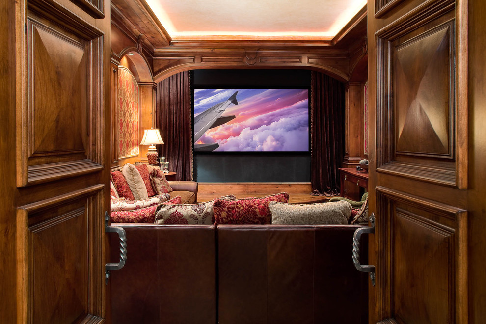 This is an example of a traditional home theatre in Dallas.