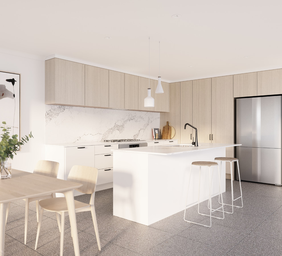 Beach style kitchen in Melbourne.