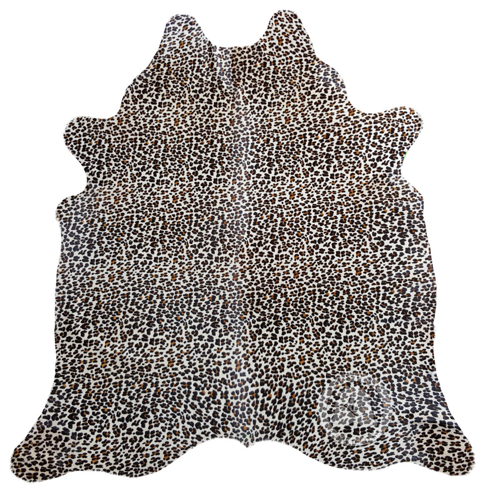 Brazilian Cowhide Rug Jaguar Black Stripe on Off White Contemporary