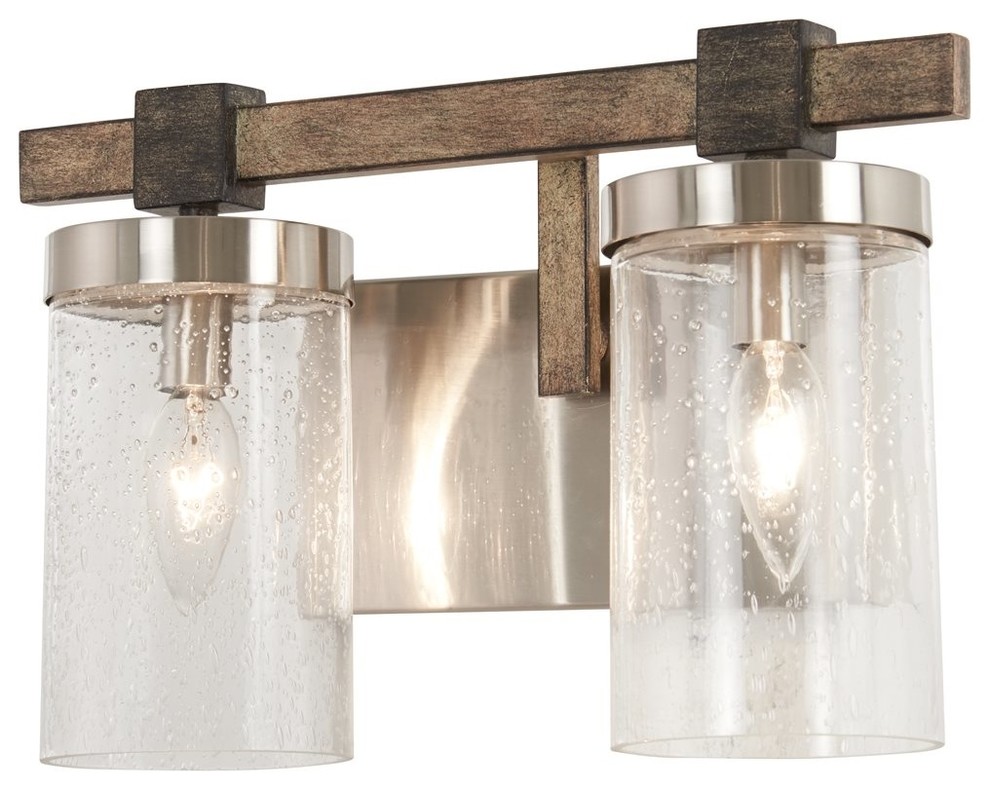 Minka Lavery Bridlewood 2Light Bath, Stone Gray With Brushed Nickel