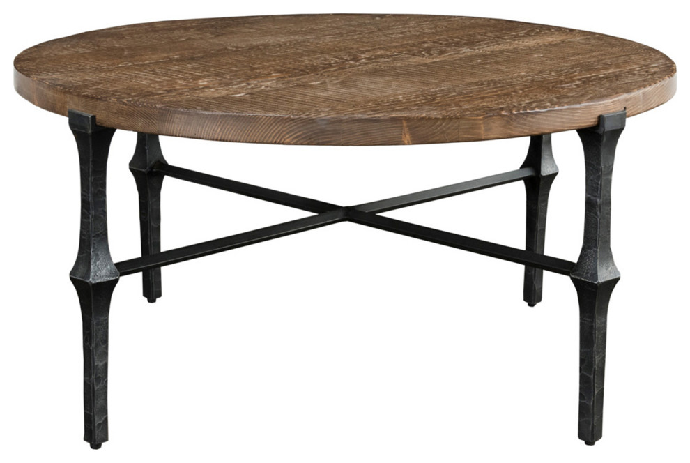 Modern Farmhouse Round Table Industrial Coffee Tables by Design Mix Furniture Houzz