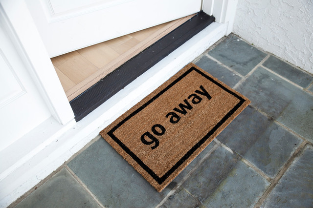 Go Away Black Non Slip Coconut Fiber Doormat