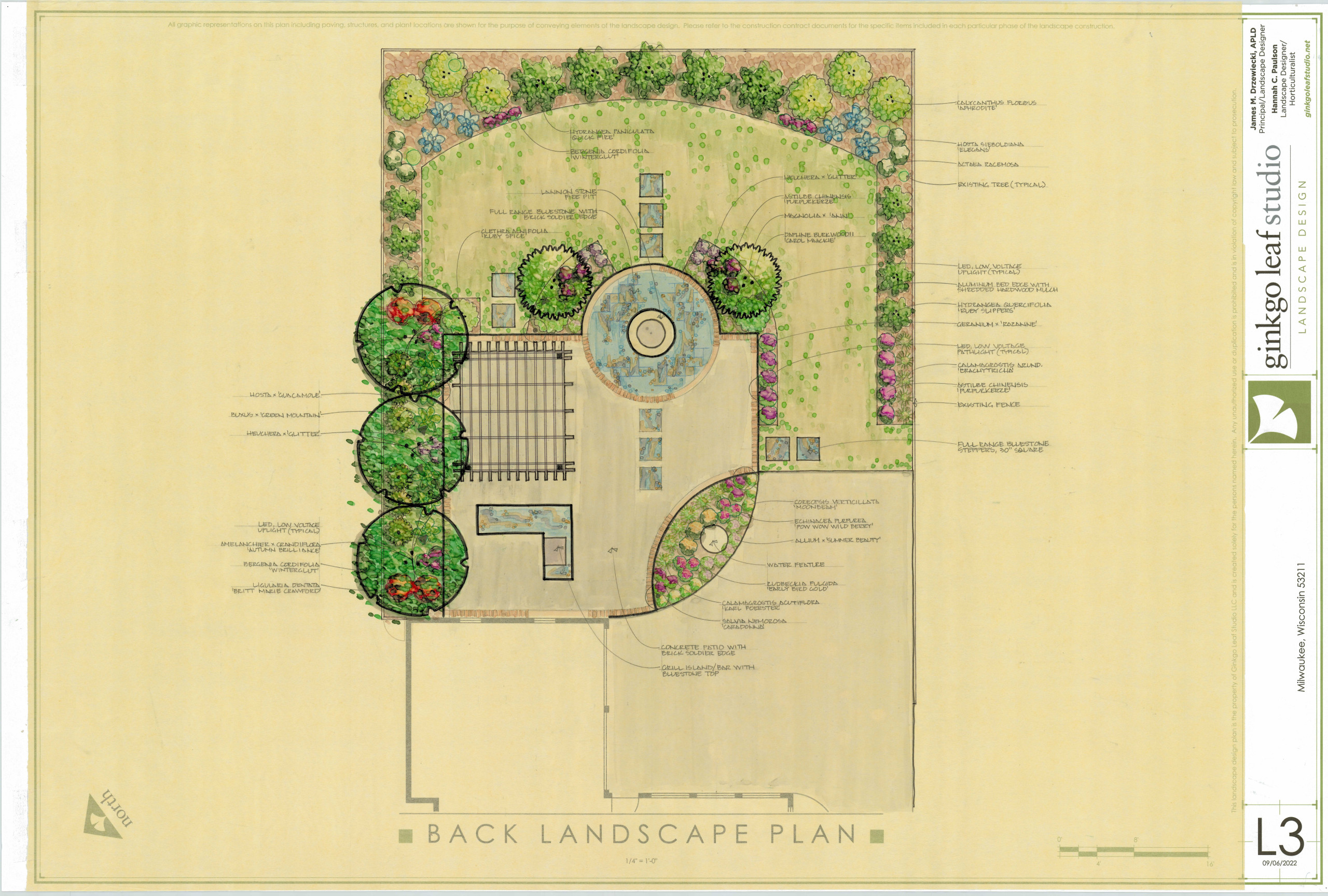 Traditional Tudor Backyard Landscape - Milwaukee, WI