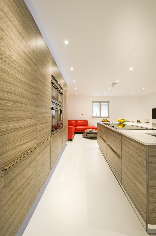This is an example of a contemporary kitchen in West Midlands.