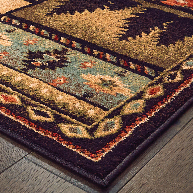 Wilder Southwest Lodge Black Multi Area Rug Rustic Rugs Multi Area Rug Rustic Rugs