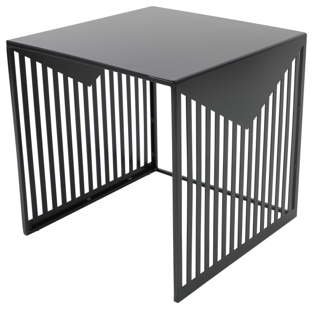 LeisureMod Cisco Modern Square Steel Side Table Midcentury Side