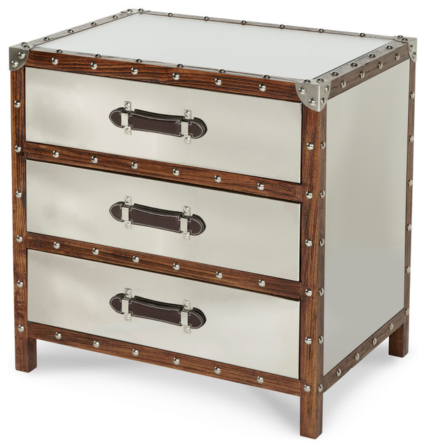 Aico Michael Amini Discoveries Trunk 3 Drawer Chest Transitional